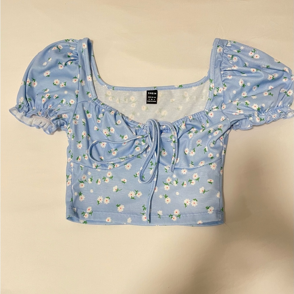 Blue Floral Top